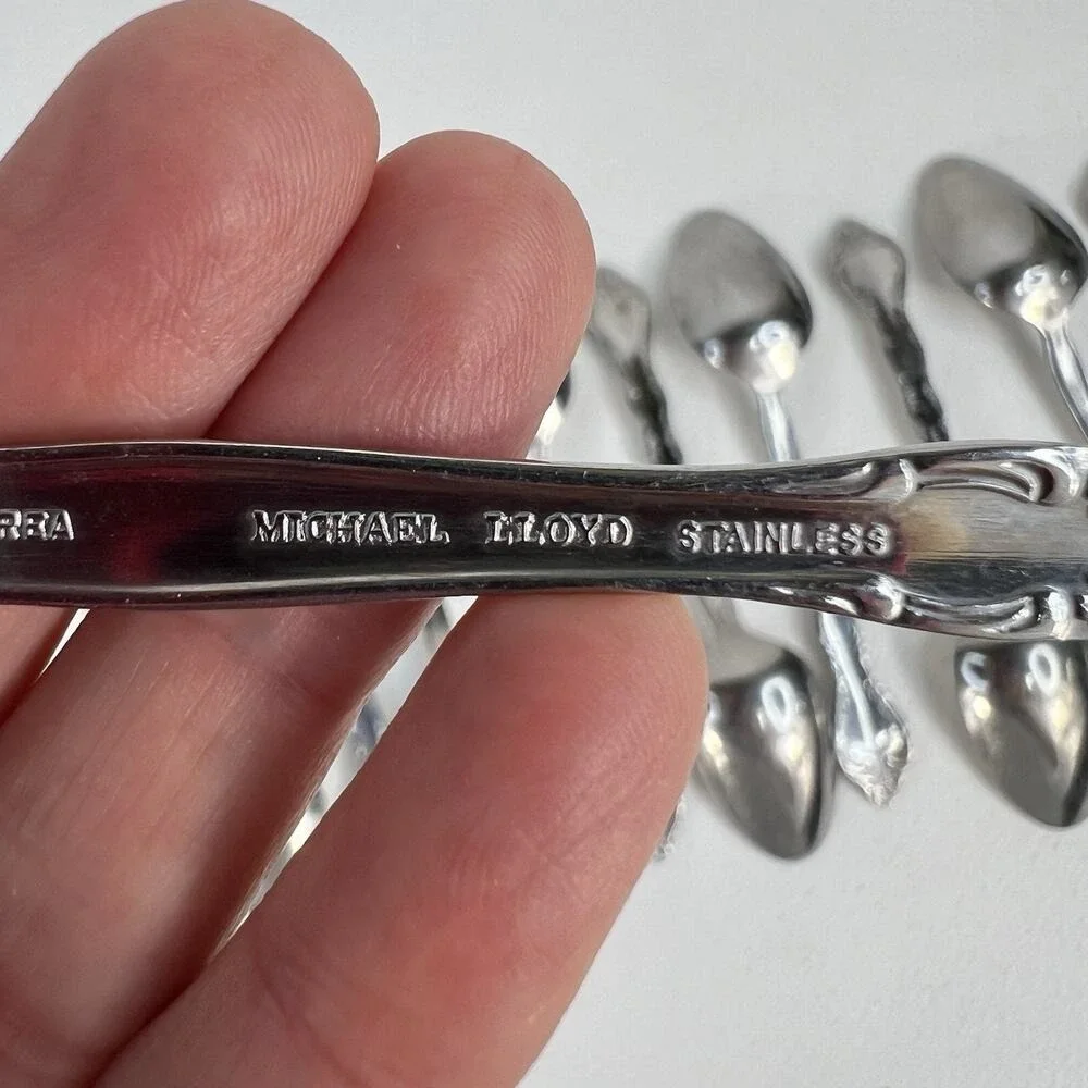 Michael Lloyd Lot Of‎ 12 Teaspoons Stainless Flatware Stainless Replacement